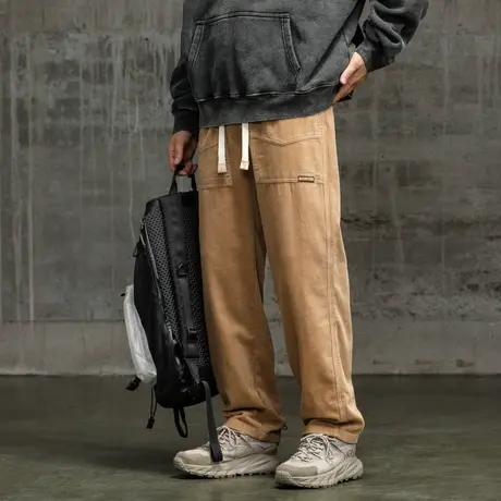 百搭休闲束脚工装裤透气潮流直筒束脚裤裤子男款直筒休闲裤潮流男商品大图