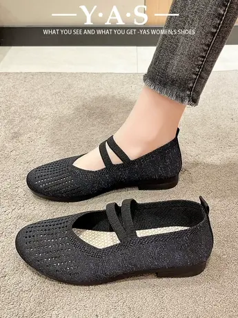 春季新款透气妈妈鞋老北京布鞋女平底防滑休闲鞋中老年网面奶奶鞋商品大图