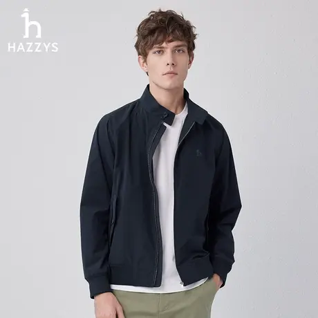 【轻便有型】Hazzys哈吉斯春夏新款男士夹克休闲纯色外套上衣男潮图片