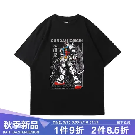 日系复古动漫机动战士元祖高达RX-78二次元短袖T恤男女动漫衣服商品大图