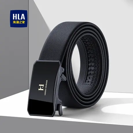 HLA/海澜之家皮带自动扣男24新款真皮腰带商务时尚年轻人黑色裤带商品大图