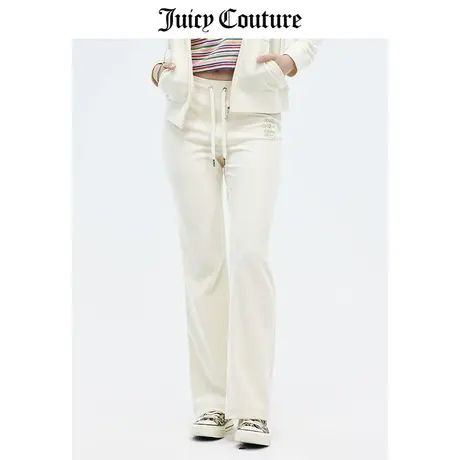 Juicy Couture橘滋休闲裤女春季新款美式运动宽松微喇天鹅绒长裤商品大图