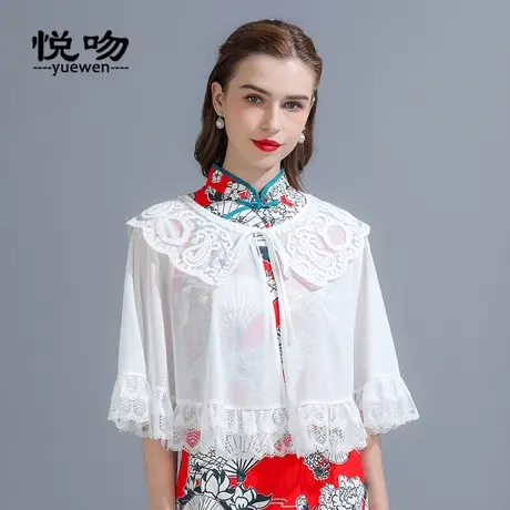 复古宫廷风斗篷披肩女外搭夏季配裙子防晒开衫薄外套网纱短款上衣商品大图
