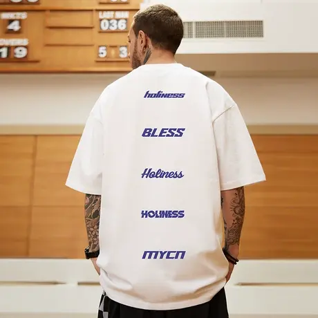 2023新款短袖男潮ins男装潮牌体T恤宽松潮流大码纯棉半袖潮流夏装图片