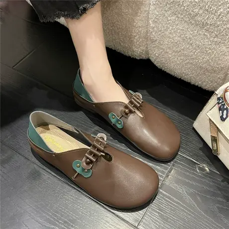 孕妇鞋子平底女春秋外穿一脚蹬软底防滑夏季女鞋孕晚期单鞋半拖鞋商品大图