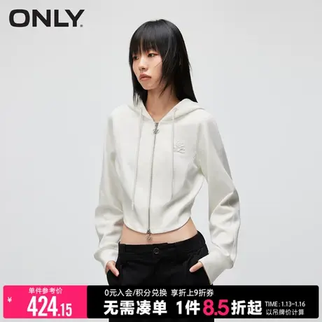 ONLY夏季时尚休闲宽松印花开衫连帽长袖卫衣女|12349R001商品大图