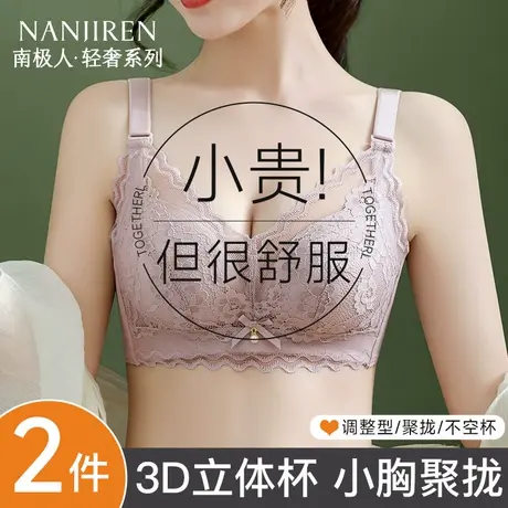 南极人小胸聚拢调整型内衣女上托防下垂无钢圈收副乳无钢圈文胸罩商品大图