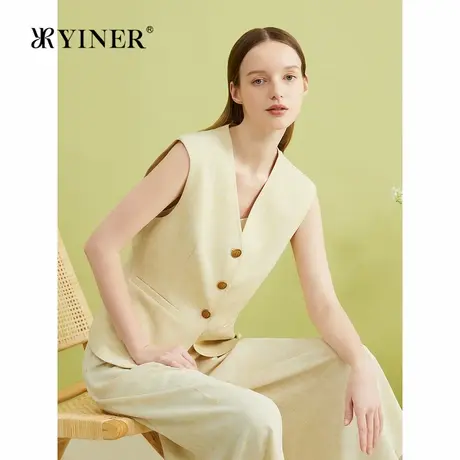 YINER音儿夏季复古无袖短外套艺术提花马甲图片