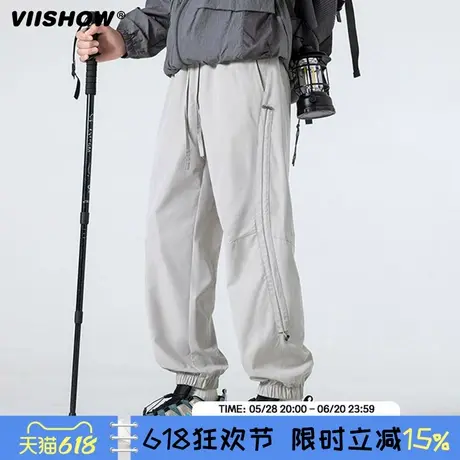 VIISHOW工装裤子男春款伞兵裤男宽松登山潮牌水洗美式休闲束脚裤商品大图