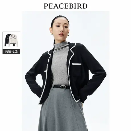 太平鸟女装春季新款撞边开衫A1EDE1330商品大图