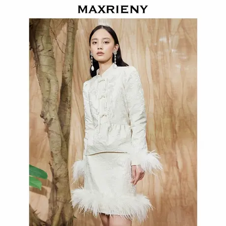 【奥莱】MAXRIENY复古设计感上衣宫廷浮雕雪纺衫中式打底衫衬衫图片