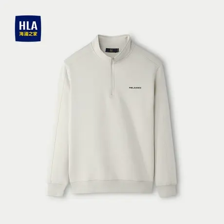 HLA/海澜之家半开襟拉链休闲上衣撞色字母运动风简约时尚卫衣男图片