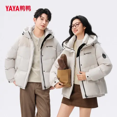 YAYA鸭鸭2025冬新款羽绒服女连帽时尚简约鸭绒保暖外套商品大图