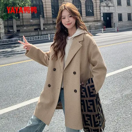 【鸭鸭甄选】羽绒服女2025年冬季新款时尚休闲百搭中长款羽绒服商品大图