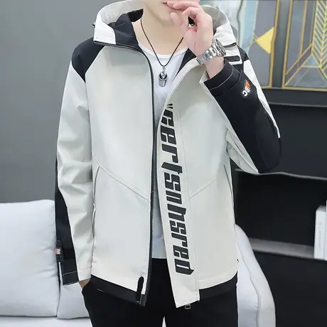 冲锋衣外套男春秋季新款潮牌防风衣服男连帽青少年百搭秋冬夹克男商品大图