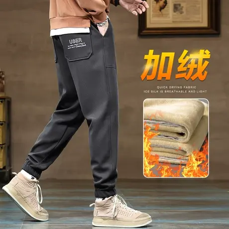 男装秋冬款保暖加厚运动卫裤冬季加绒防风防寒休闲裤子2023年新款商品大图