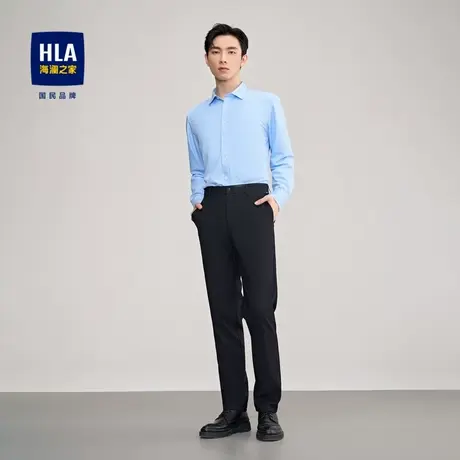 【加绒】HLA/海澜之家23暖绒长袖衬衫冬内里加绒抗静电保暖衬衣男商品大图