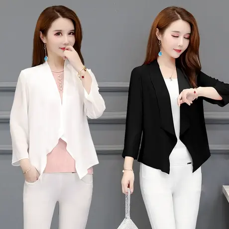 夏季新款配裙子短款雪纺开衫防晒衣披肩女宽松薄款外搭上衣小外套图片