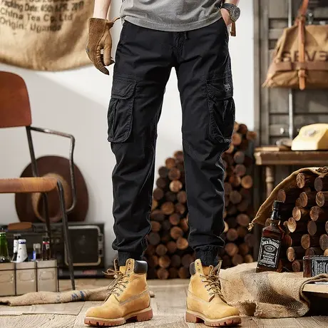 Modi Nick/摩帝尼克秋季男士休闲裤宽松直筒纯棉潮牌束脚工装裤商品大图