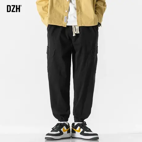男士美式黑色工装裤男秋季潮牌男裤纯棉裤子休闲长裤伞兵裤束脚裤商品大图