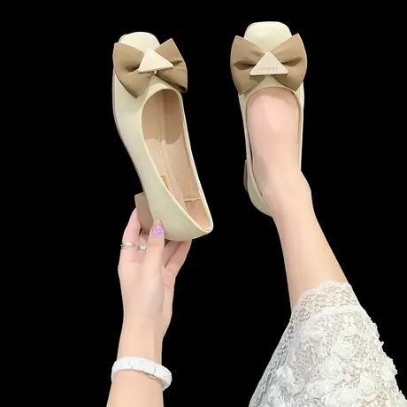 晚晚风温柔软底单鞋女夏瓢鞋2024春秋款配裙子奶奶平底休闲女鞋子商品大图