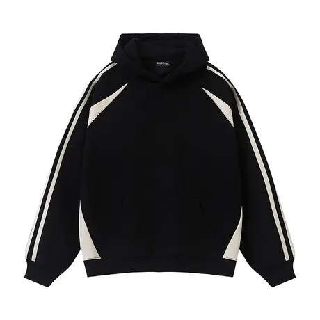 Nuthink美式潮流拼色连帽卫衣潮牌男春秋款国潮加绒保暖男款外套商品大图