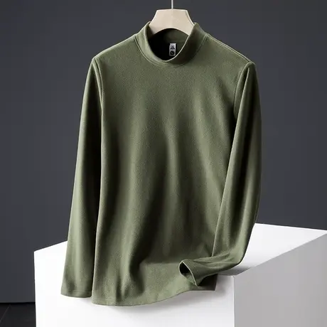 秋冬季男士高级感内搭新品毛衣2024新款中年爸爸半高领打底衫上衣商品大图