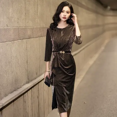 晚礼服女2023新款高级感宴会奢华大牌高端气质成人秋天修身连衣裙图片