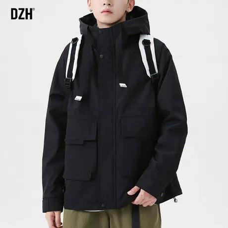 男士连帽飞行夹克男2024年春季新款美式工装外套男款冲锋衣休闲服商品大图