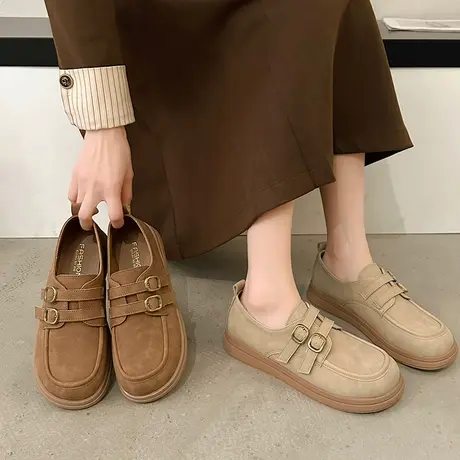 超火勃肯鞋女2024新款春季平底鞋复古软底博肯单鞋懒人一脚蹬女鞋商品大图