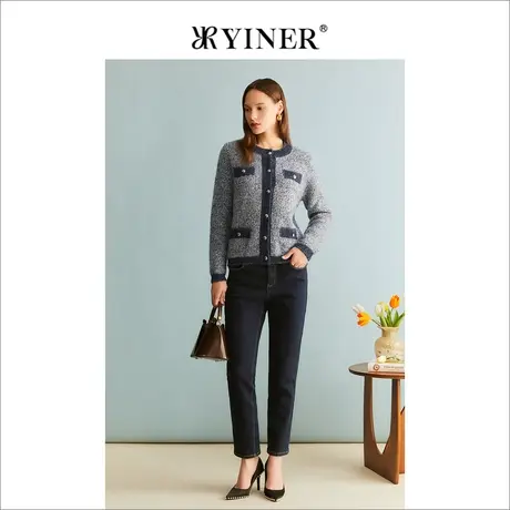 [柔暖羊驼毛]YINER音儿线上专选女装2023冬季新款羊毛针织衫香风商品大图