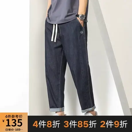 GxxH加肥加大码男装宽松牛仔9分裤胖子肥佬直筒休闲裤子潮牌230斤商品大图