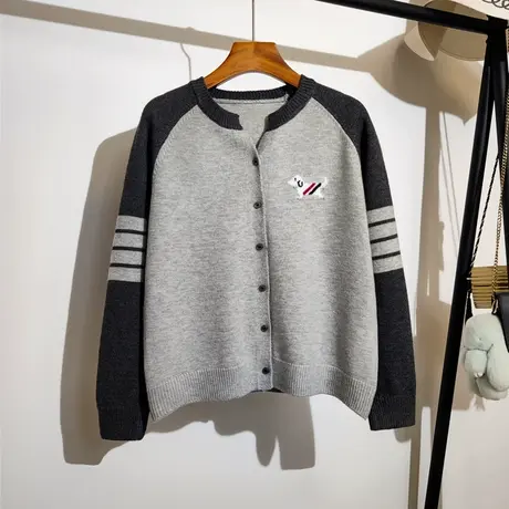 2024春季新款针织开衫女韩版小狗刺绣设计感小众软糯长袖上衣外穿商品大图