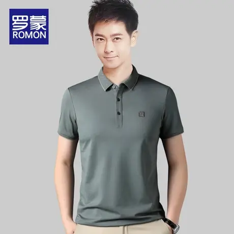 罗蒙翻领短袖男POLO衫23夏季新款商务休闲中青年爸爸短袖上衣男装商品大图