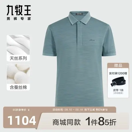 [莫代尔]九牧王男装JT2C24327短袖T恤23夏新款商场同款Polo衫男EN图片