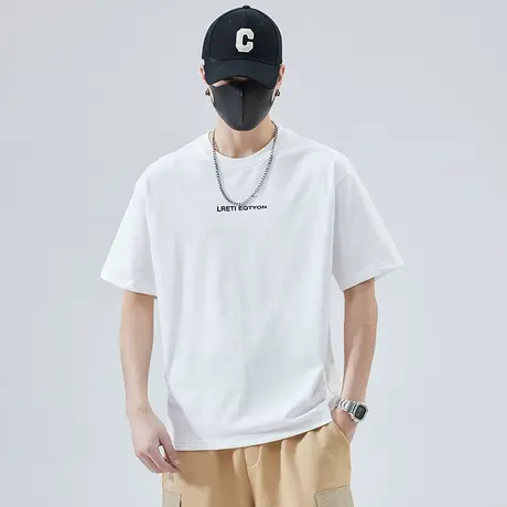 情侣装t恤男士短袖男款夏季圆领体恤衫男装夏装半袖无领短t上衣服商品大图