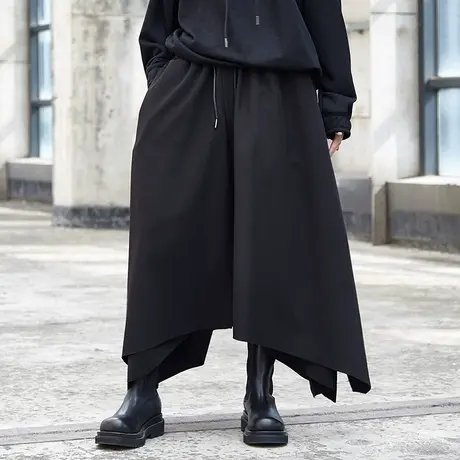 新中式汉服暗黑系山本耀司风禁欲无性别裙裤日系宽松阔腿休闲裤裙图片