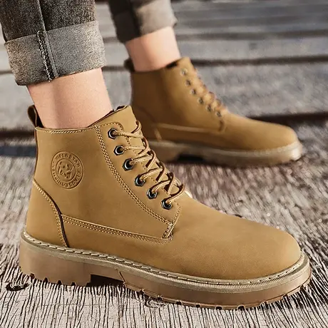 秋冬马丁靴男工装鞋时尚钓鱼鞋防滑厨房鞋洗车水鞋雨靴防水雨鞋男商品大图