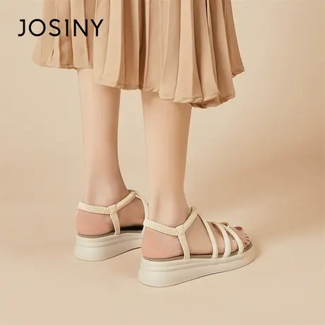 Josiny/卓诗尼厚底凉鞋女款2024年春季新款凉鞋罗马沙滩法式凉拖商品大图
