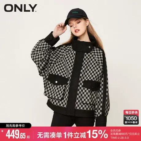 ONLY秋季时尚潮流休闲满印落肩风衣外套女|123136012商品大图