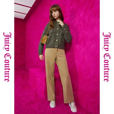 Juicy Couture橘滋23新款鎏金岁月logo扣金丝毛织女式开衫商品大图