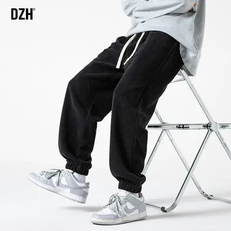 男士黑色男款裤子美式高街运动裤男秋季2023新款男裤休闲裤束脚裤图片