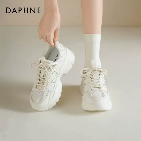 达芙妮厚底老爹鞋女款2025新款夏季女鞋网面透气运动休闲鞋小白鞋商品大图