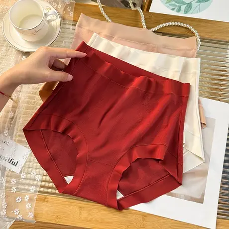 送妈妈高弹力宽松舒适内裤女2025新款无痕高腰收腹收小肚子三角裤商品大图