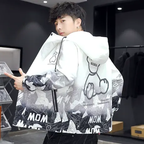 2023新款男士外套春秋季韩版潮流运动夹克潮牌青少年百搭男装春装商品大图