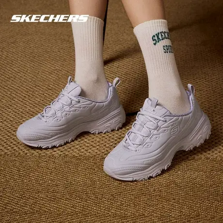 Skechers斯凯奇女鞋2025秋季新款厚底熊猫鞋运动老爹鞋紫色休闲鞋商品大图