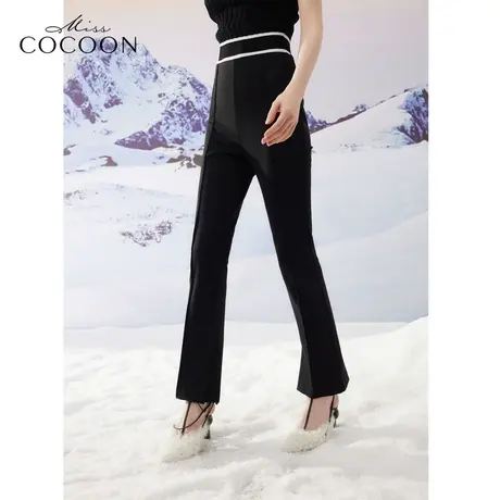 missCOCOON时尚裤子2023冬装新款女装气质百搭通勤微喇休闲裤女商品大图