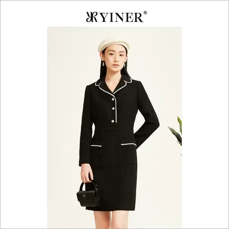 【摩登中式】YINER音儿线上专选女装冬季花边连衣裙图片