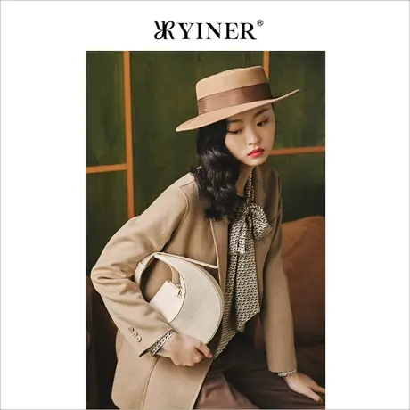 YINER音儿女装冬季纯羊毛双面呢短外套商品大图