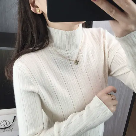 半高领毛衣女内搭秋冬新款针织衫百搭修身紧身打底衫春秋长袖上衣商品大图
